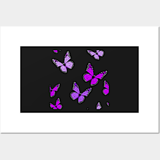 Purple Butterfly Pattern Posters and Art